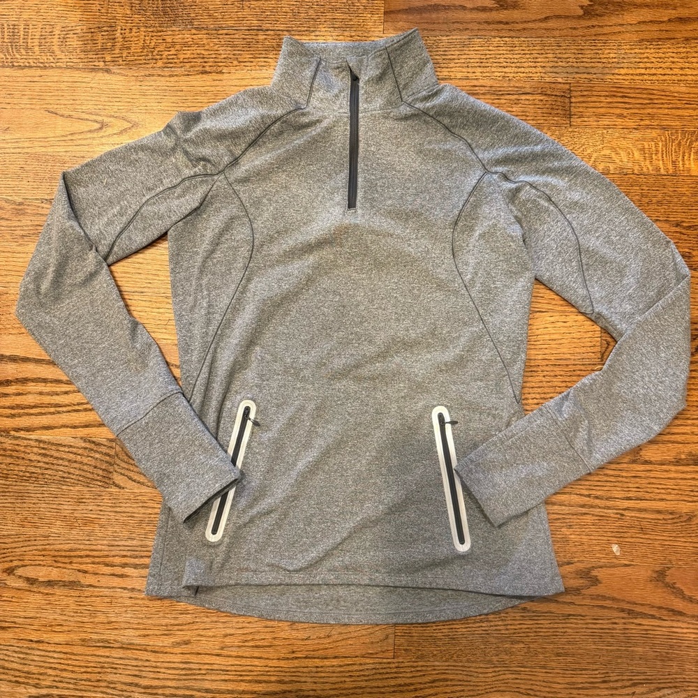 Under Armour ColdGear Gray 1/4 Zip Pullover Semi-Fitted Athletic Top | MD/M